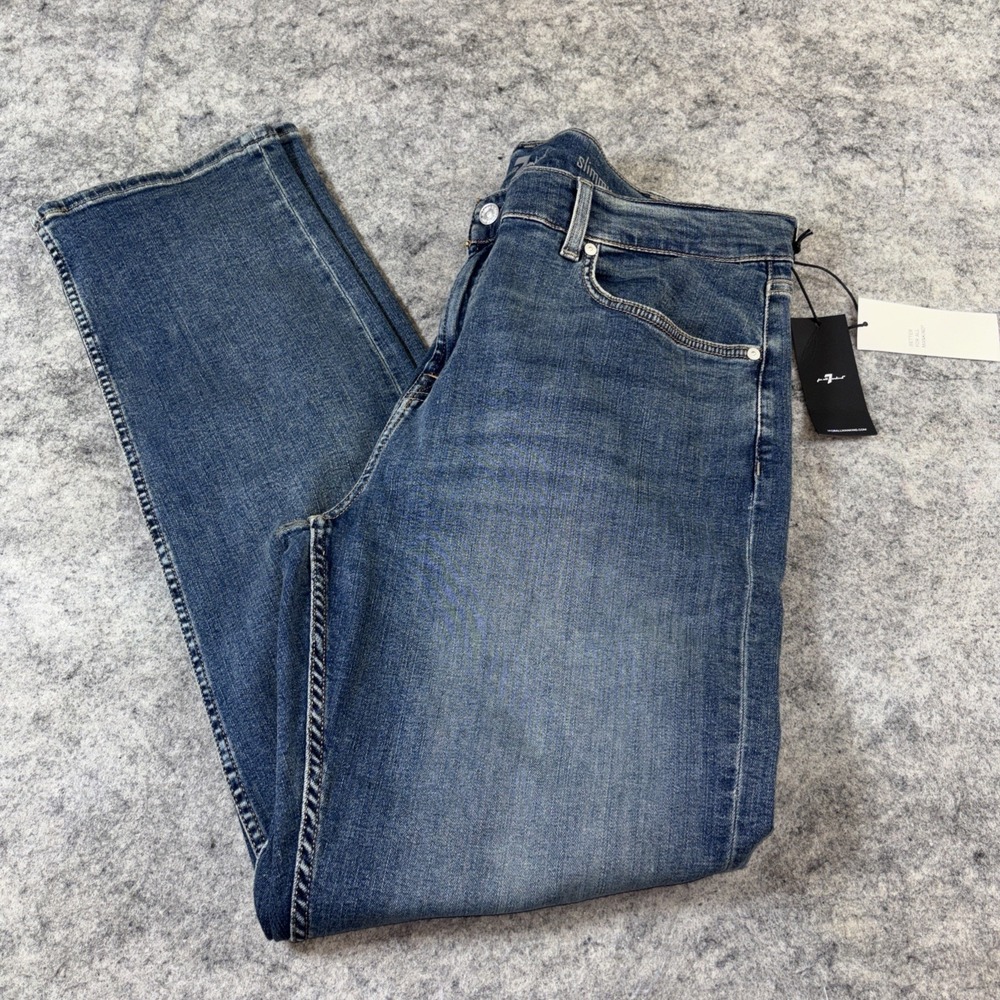 7 For All Mankind Men's Slimmy Slim‎ Straight Fit Jeans Size 38 Champlin NWT